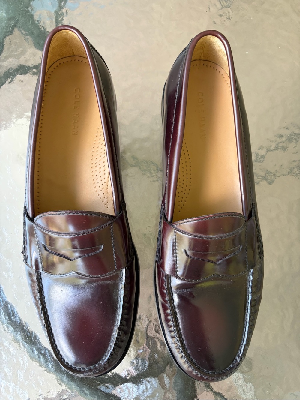 Cole Haan Penny Loafers Mens Size 13 D  Burgundy Leather 03504 Preowned